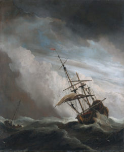 836px-De_Windstoot_-_A_ship_in_need_in_a_raging_storm_(Willem_van_de_Velde_II,_1707)